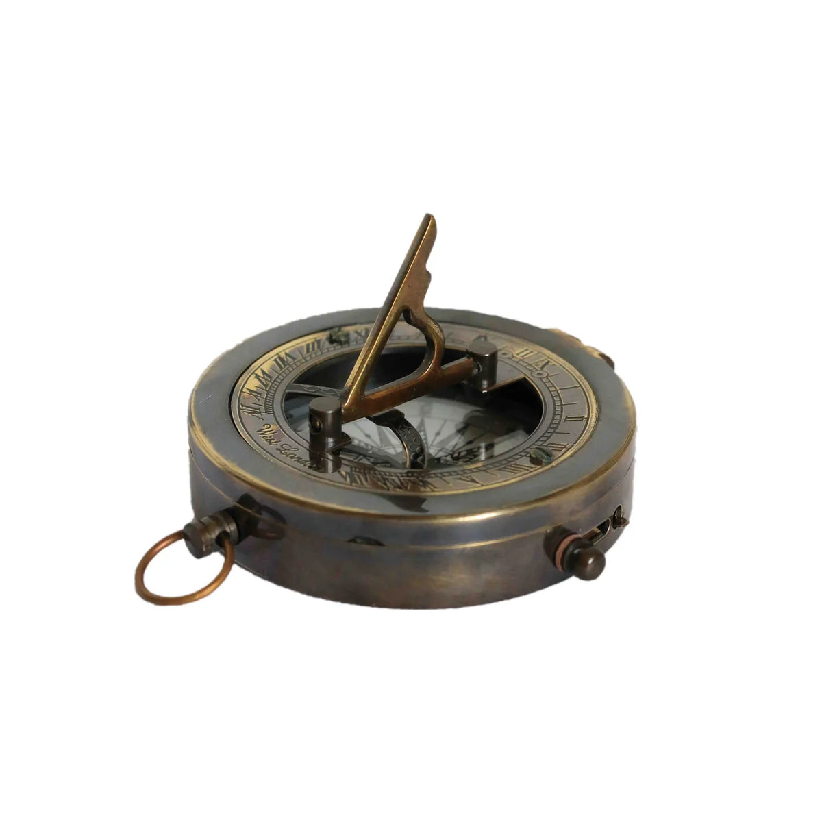 Sundial with Compass in Two Tone Antique Finish