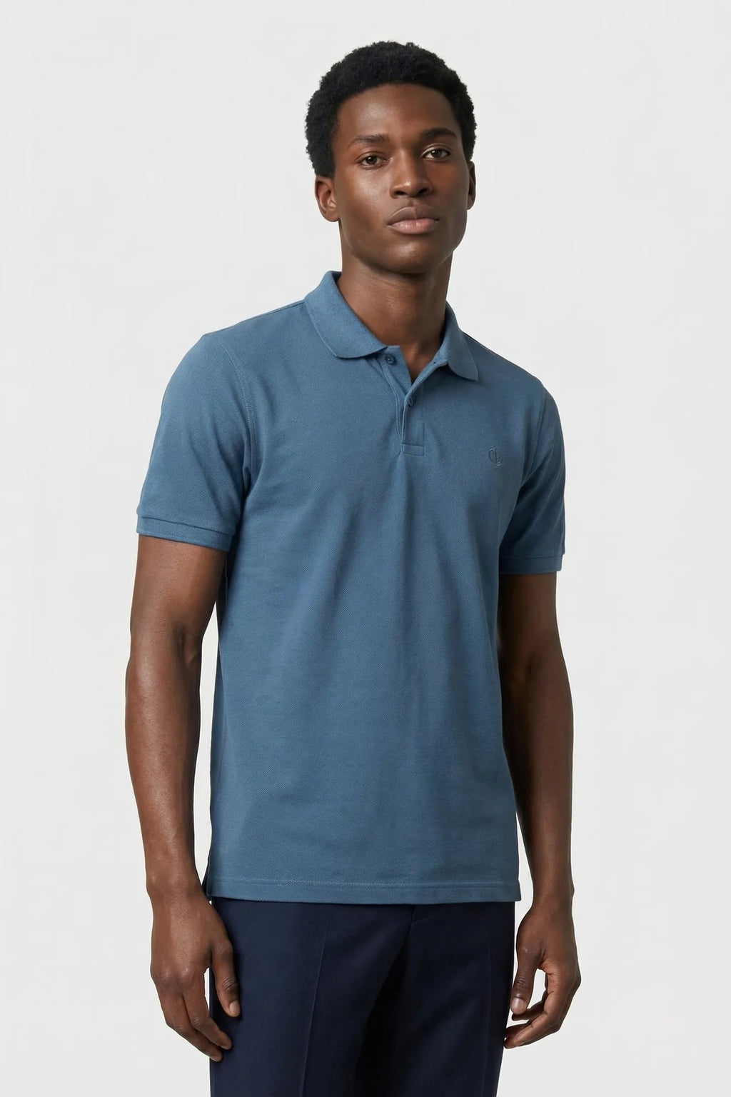 Bowie V-Neck Polo - Blue