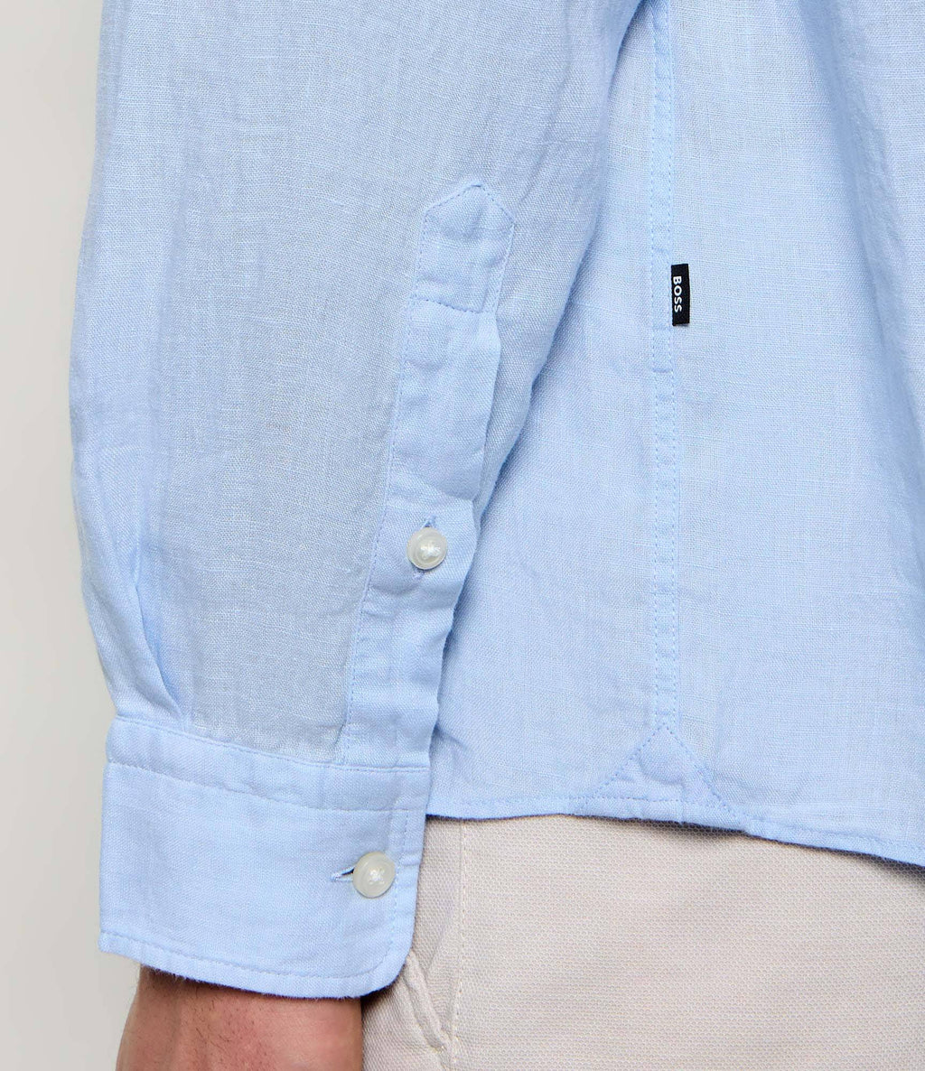 Regular-Fit Button-Down L/S Shirt in Linen