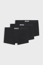 Three-Pack of Stretch-Cotton Trunks with Logo Waistbands