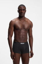 Three-Pack of Stretch-Cotton Trunks with Logo Waistbands