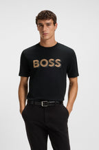 Mercerised-Cotton T-shirt with Logo Artwork