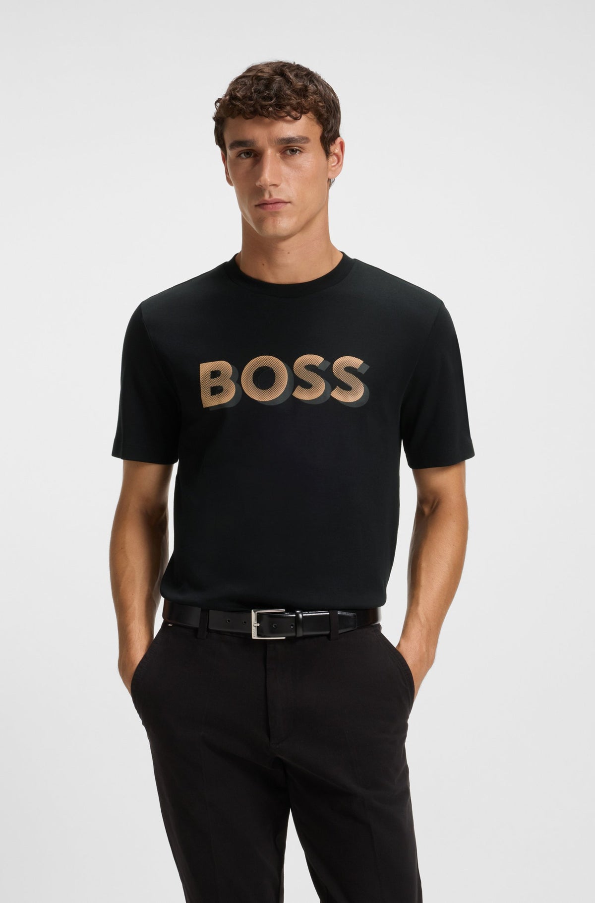 Mercerised-Cotton T-shirt with Logo Artwork
