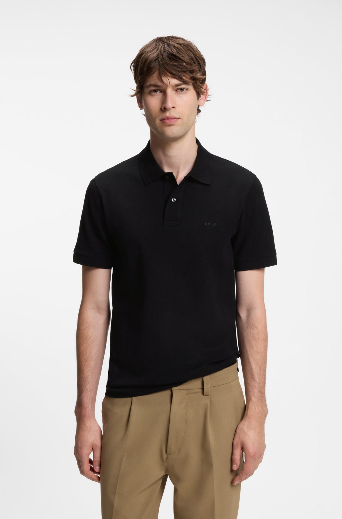 Pallas Cotton Polo Shirt - Black