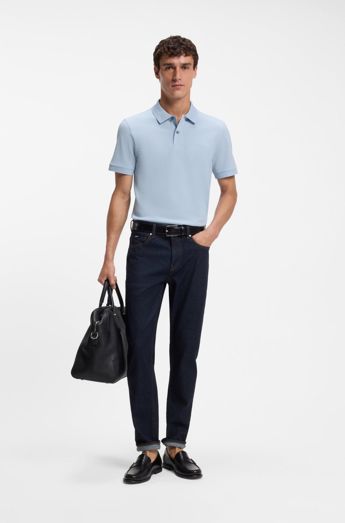 Pallas Cotton Polo Shirt - Light Blue