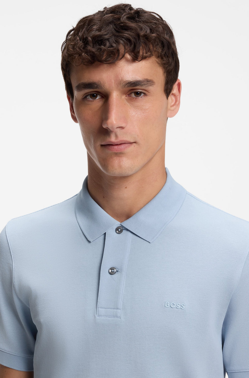 Pallas Cotton Polo Shirt - Light Blue