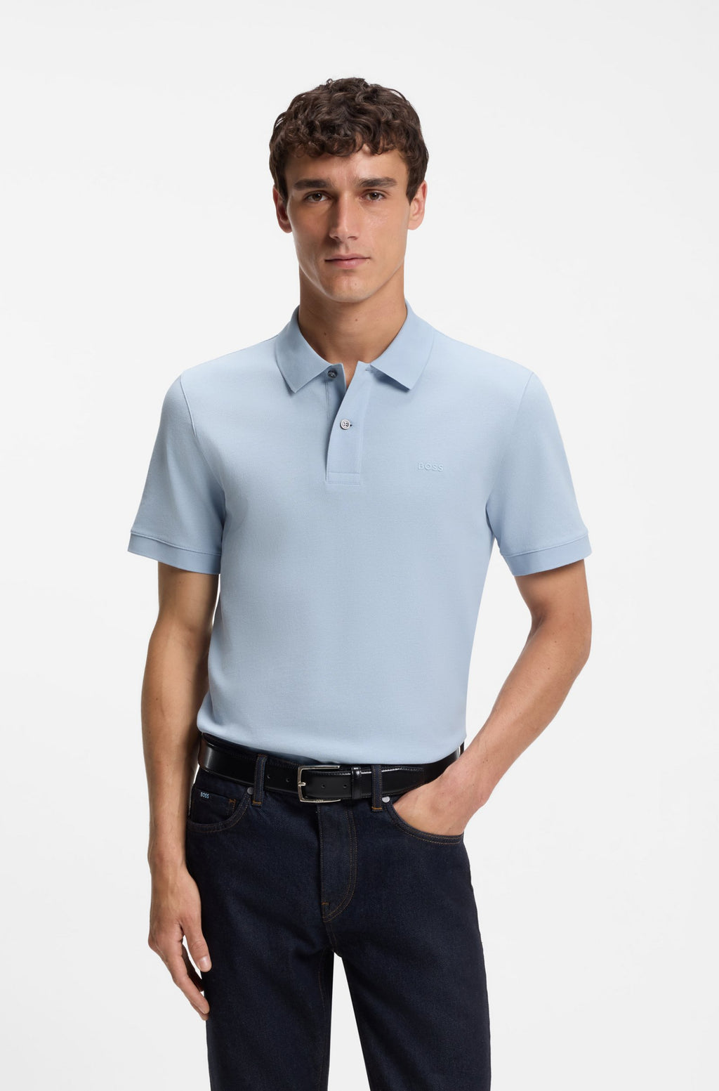 Pallas Cotton Polo Shirt - Light Blue