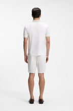 Stripe-Trim Slim-Fit Polo Shirt in Mercerized Cotton - White