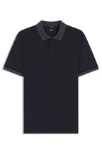 Stripe-Trim Slim-Fit Polo Shirt in Mercerized Cotton- Dark Blue