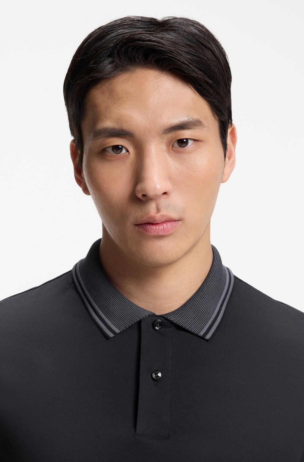 Stripe-Trim Slim-Fit Polo Shirt in Mercerized Cotton- Dark Blue