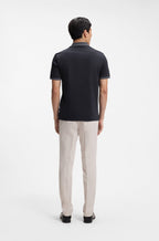 Stripe-Trim Slim-Fit Polo Shirt in Mercerized Cotton- Dark Blue
