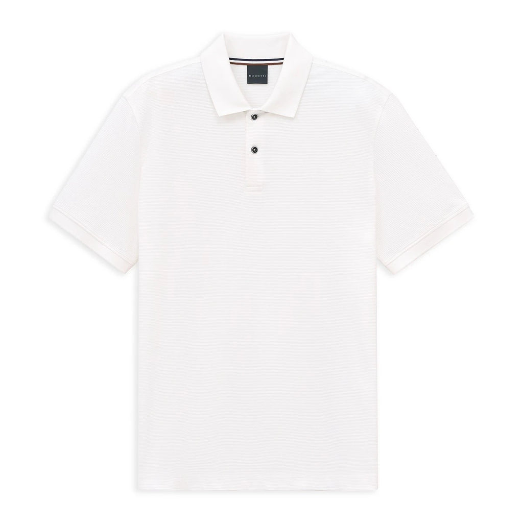 Bugatti Men's Textured Polo - White