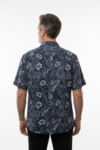 Model back view - Hugo Short Sleeve Shirt Navy