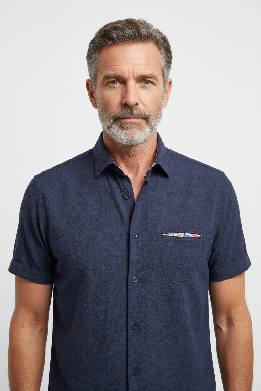 Model front view - Marco Short Sleeve Shirt Marine