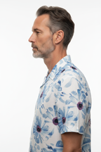 Model side view - Hugo Short Sleeve Shirt Multi