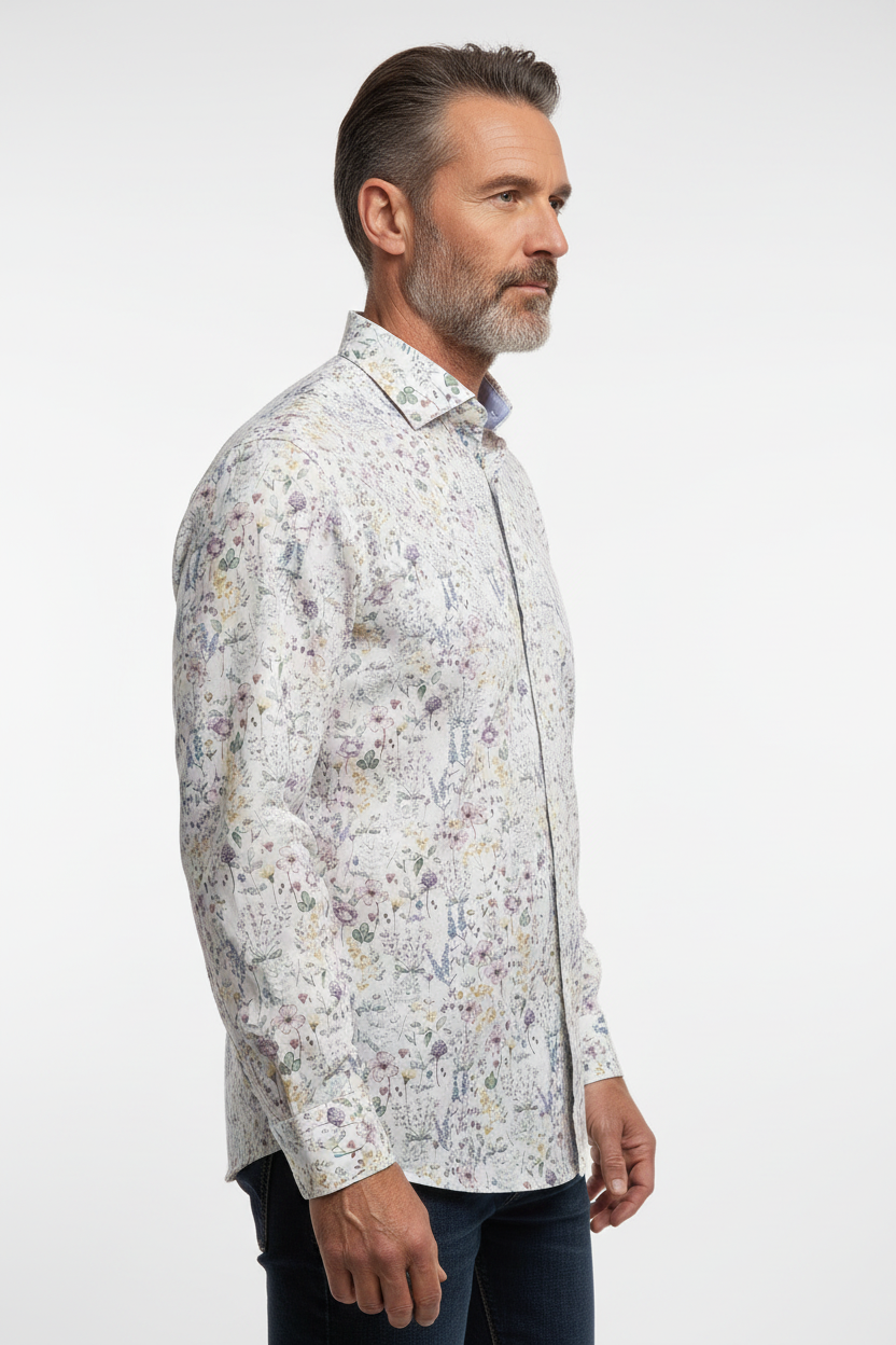 Model side view - FLORIAN HBD Long Sleeve Shirt