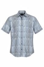 Geo hexagon print shirt clearcut - front