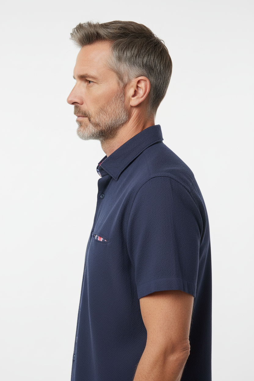 Model side view - Marco Short Sleeve Shirt Marine