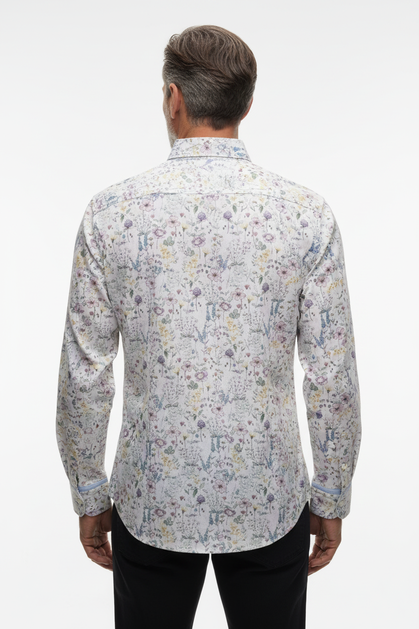 Model back view - FLORIAN HBD Long Sleeve Shirt