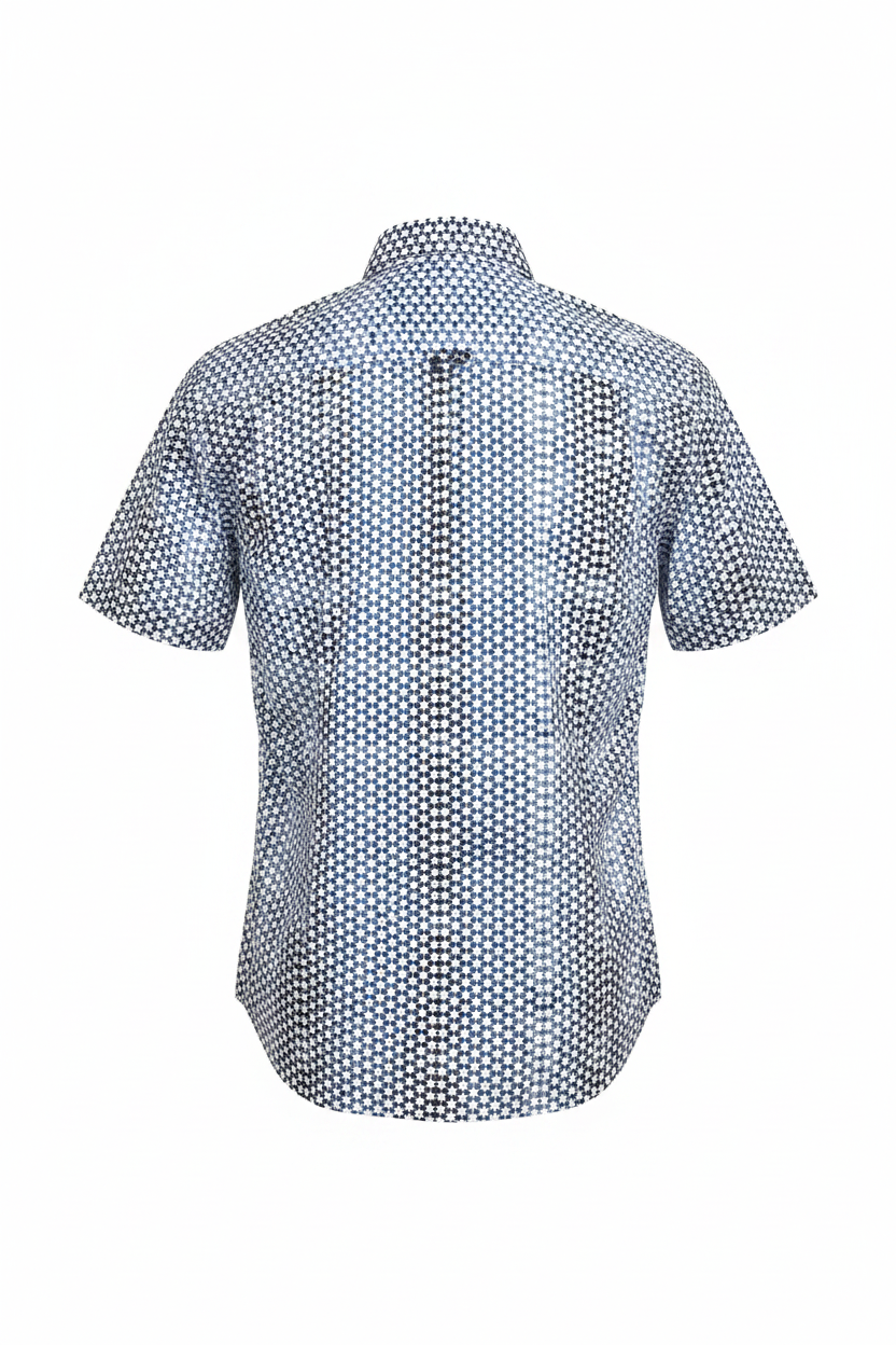Geo hexagon print shirt clearcut - back