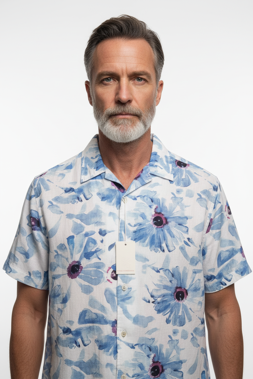 Model front view - Hugo Short Sleeve Shirt Multi