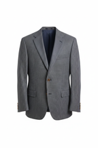 Clean cutout – navy grey houndstooth sport coat on white background