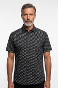 Model front view - Chopper Bike Short Sleeve Shirt Black