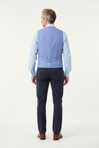 Stretch Piqué Waistcoat Light Blue on model - back