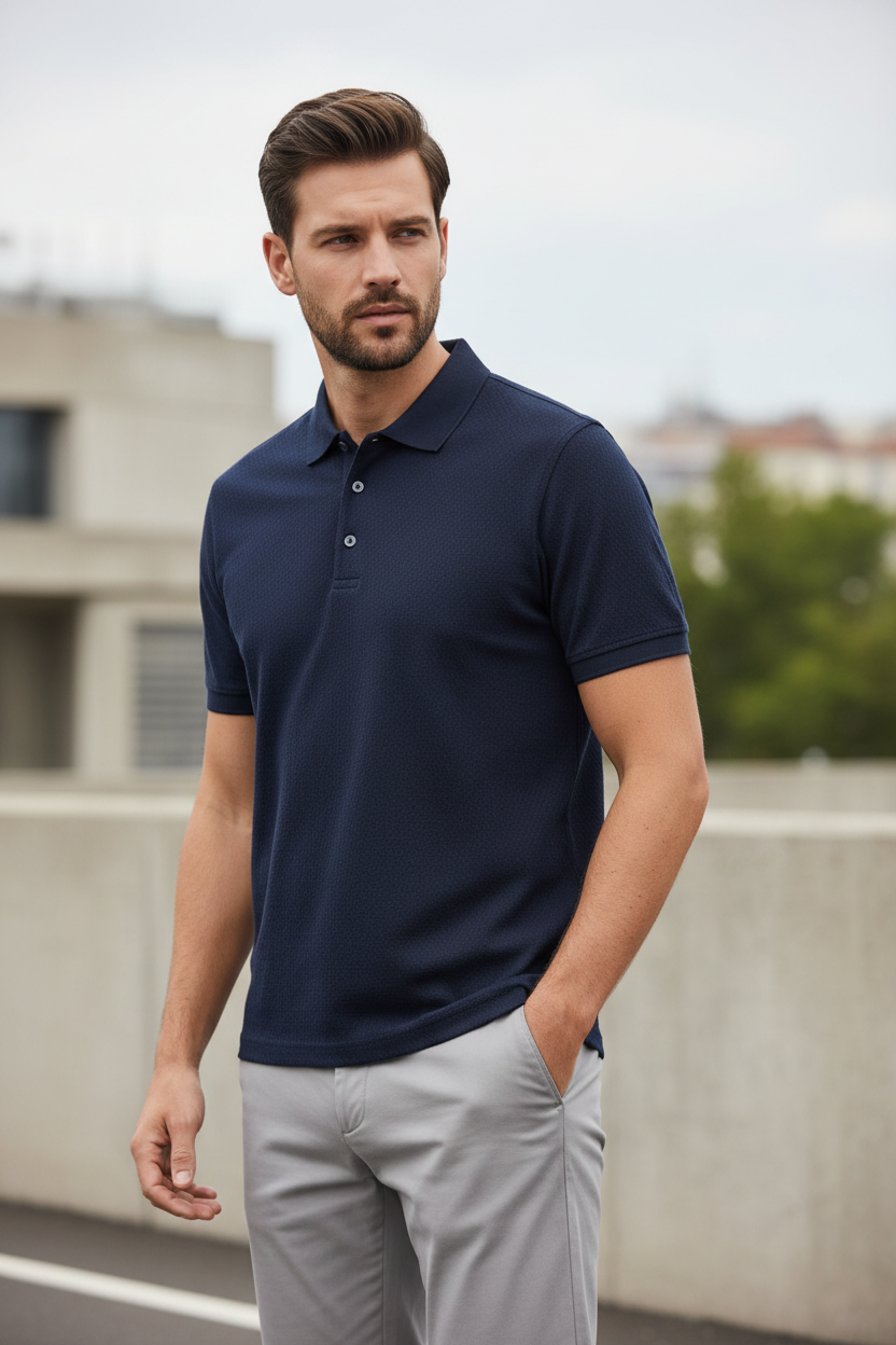Polo Navy - Three Quarter Outdoor