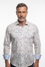Model front view - FLORIAN HBD Long Sleeve Shirt