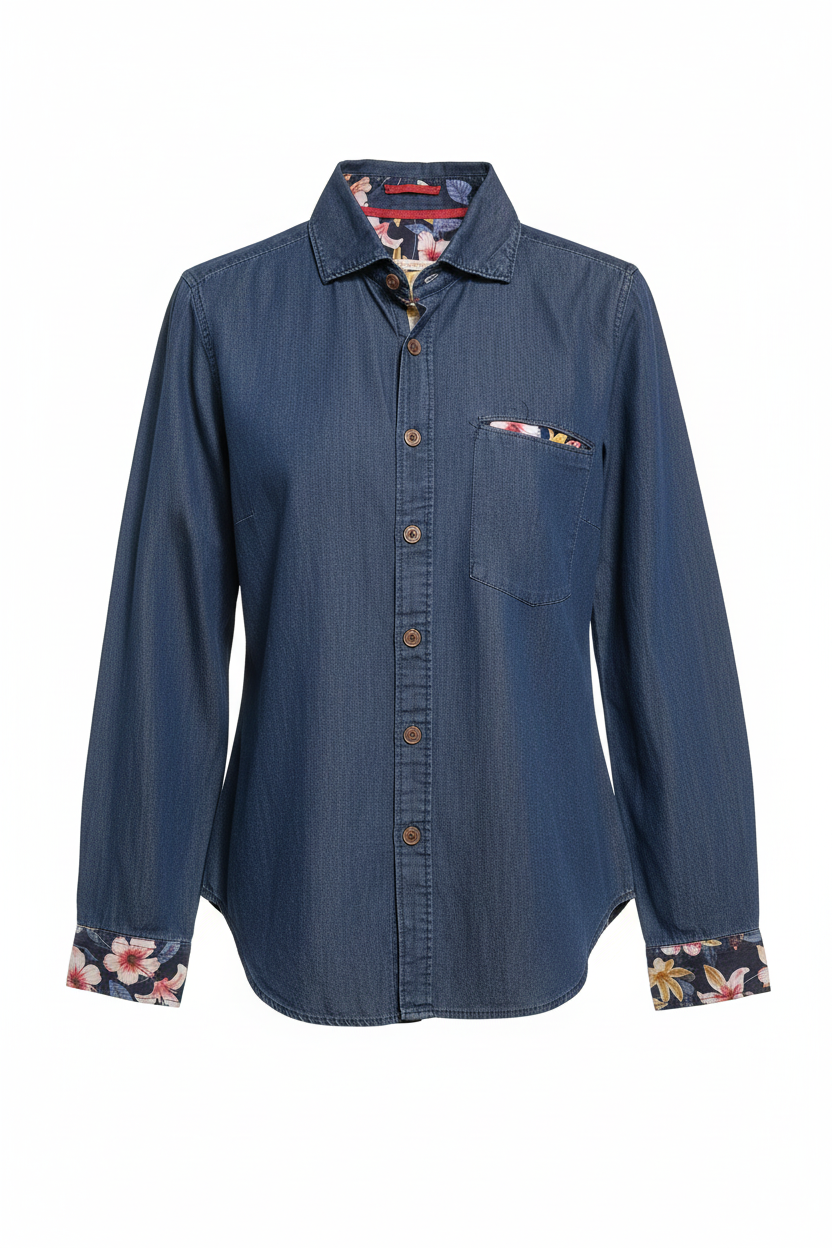 Clean cut-out - OLIVER HBD Denim Long Sleeve Shirt