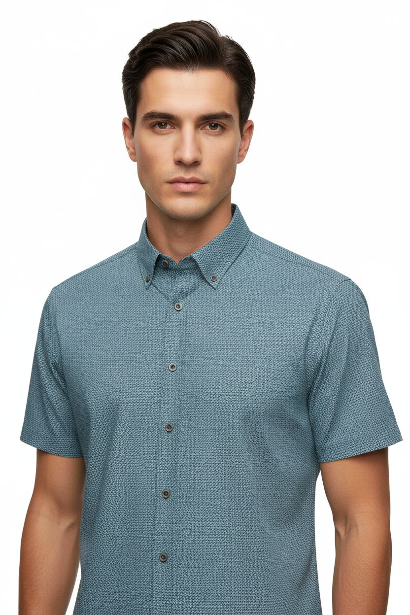 Shirt Teal - Detail Crop