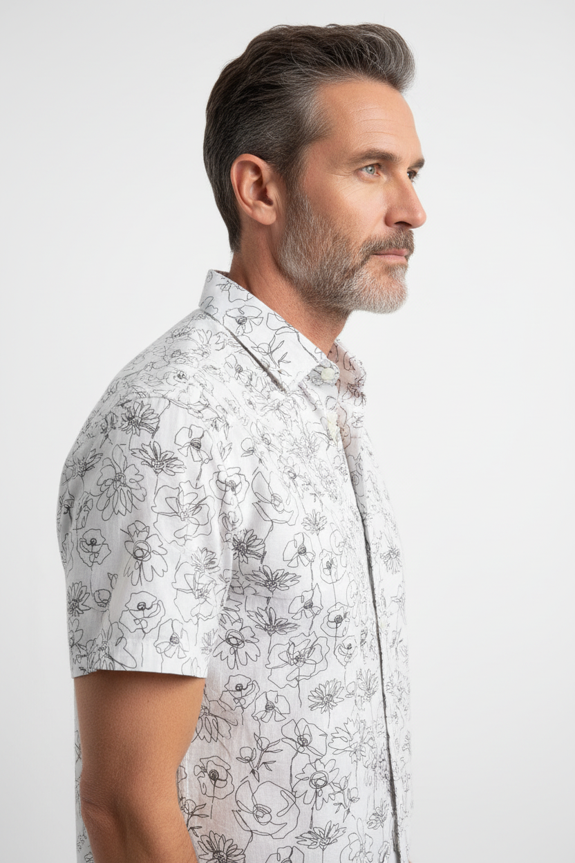 Model side view - MARCO HBD Short Sleeve Shirt