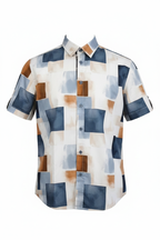 Abstract block print shirt clearcut - front