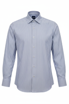 Clean cut-out - Blue White Stripe Classic Fit Shirt