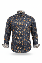 Ghost mannequin clear cut - dark navy floral print shirt