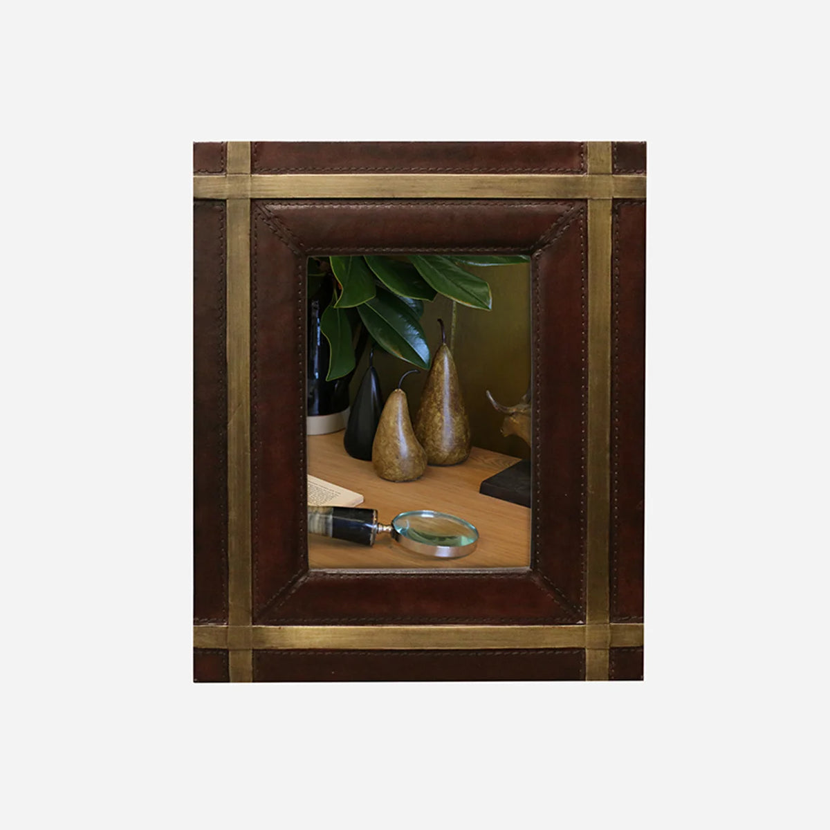 Leather Photo Frame with Metal 5x7