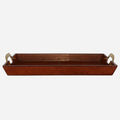 Savoy Leather Tray with Brass Handles