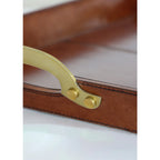 Savoy Leather Tray with Brass Handles