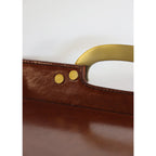 Savoy Leather Tray with Brass Handles