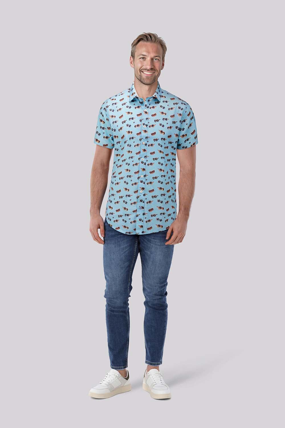 Sunglasses Print Short Sleeve Shirt