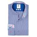 R2 Amsterdam Blue Neat Pattern Shirt