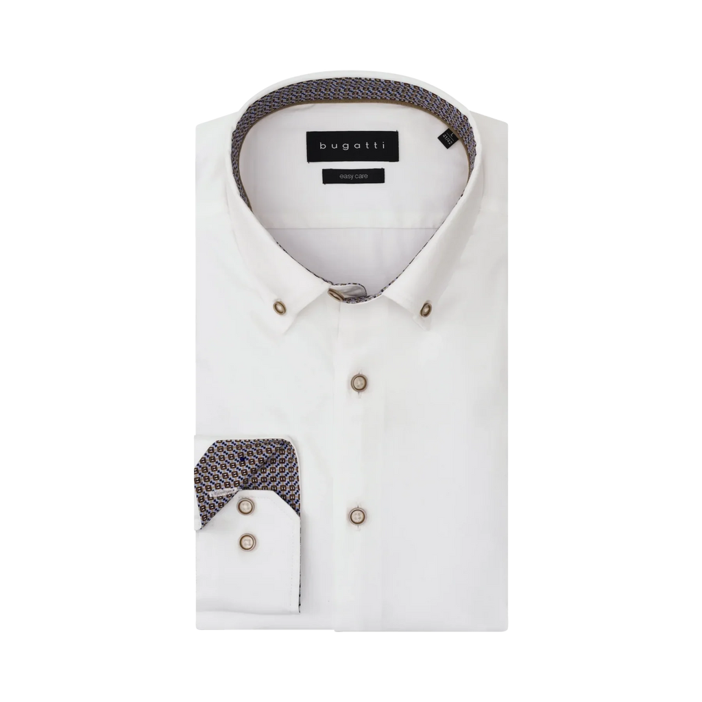 Bugatti Shirt Long Sleeve - White